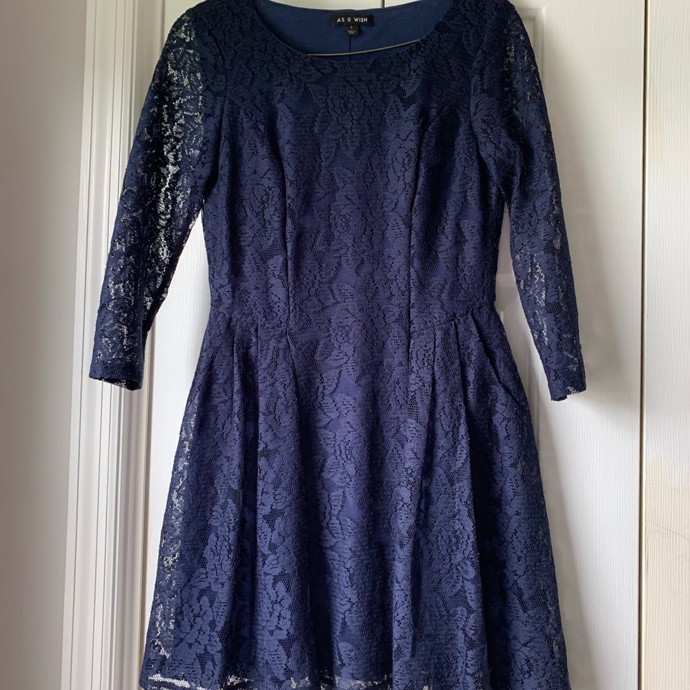 navy lace dress